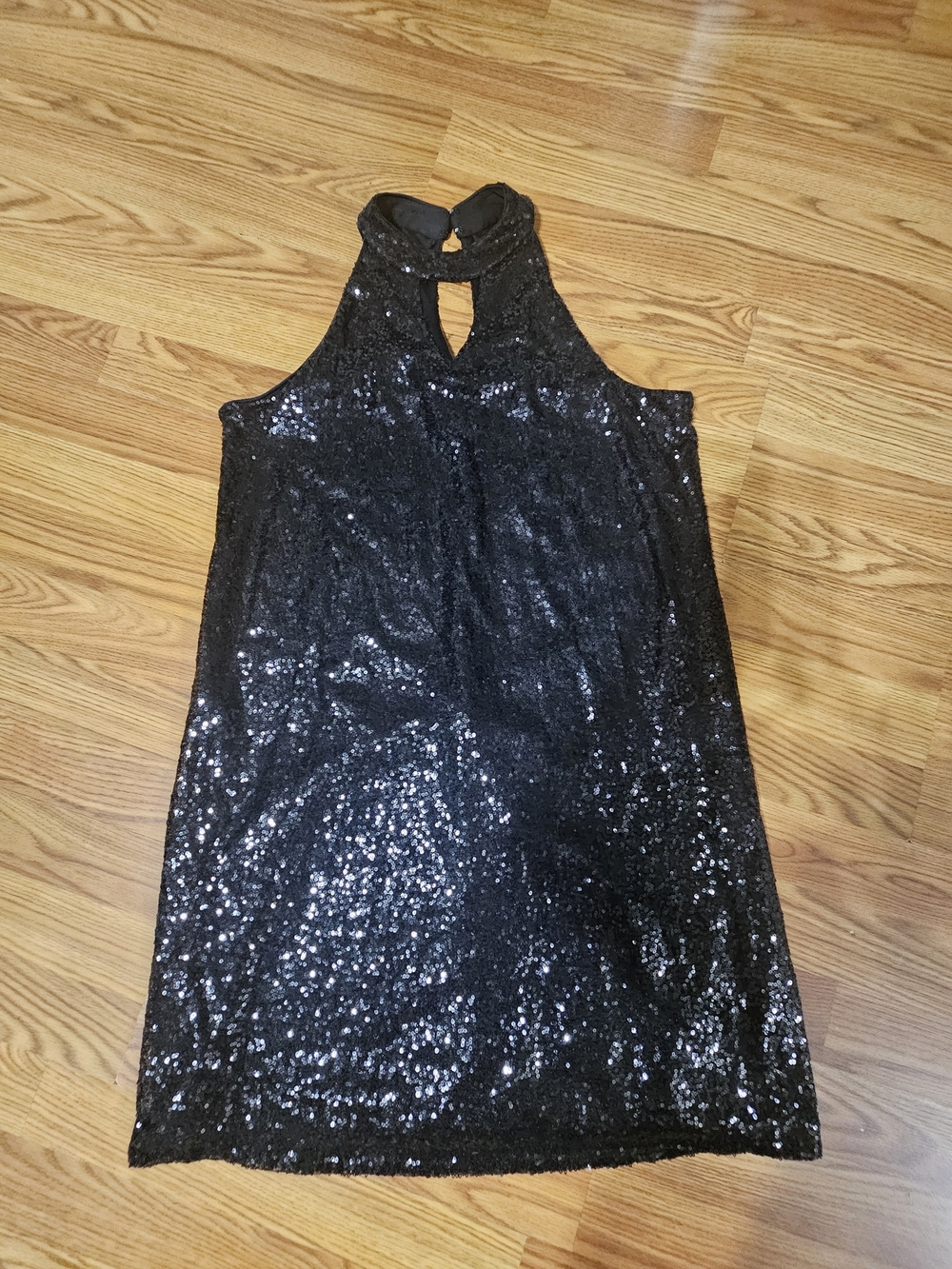 SD Collection Black Sequin Halter Mini Dress